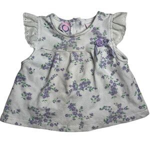 Baby Q Y2K Coquette Floral Ruffle Sleeve Top